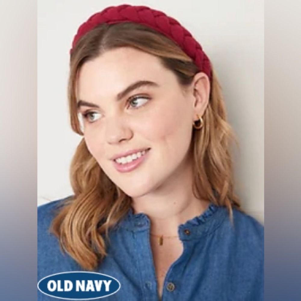 Old Navy Braided Fabric Headband - Autumn Burgundy